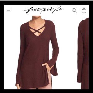 FP Fall Ccozy Criss Cross Sweater Tunic (Wine)